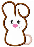 Girl Easter bunny applique machine embroidery design