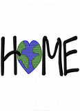 Home earth heart sketch machine embroidery design