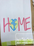 Home earth heart sketch machine embroidery design