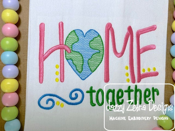 Home together earth machine sketch machine embroidery design