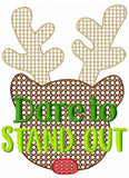 Dare to stand out reindeer motif filled machine embroidery design