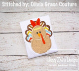 Native American turkey applique embroidery design