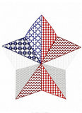 US star motif filled machine embroidery design