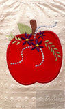 Apple with flowers appliqué machine embroidery design