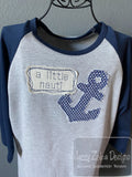 A little nauti shabby chic bean stitch appliqué machine embroidery design