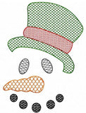 Snowman motif filled machine embroidery design