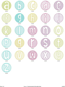 Circle motif filled font machine embroidery design bundle