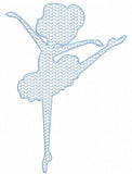 Ballerina silhouette motif filled machine embroidery design
