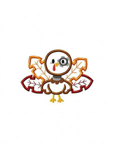 Thanksgiving turkey robot appliqué machine embroidery design