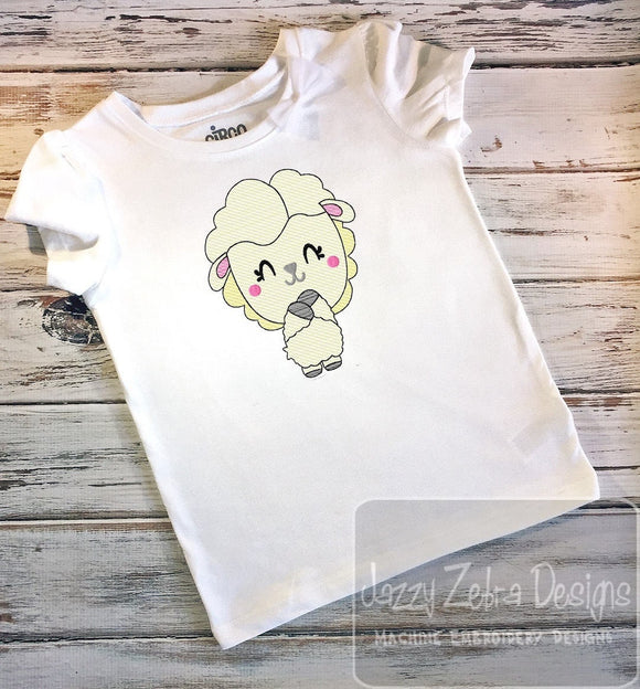 Lamb sketch machine embroidery design