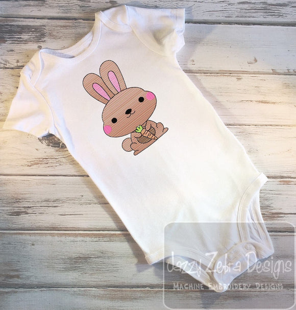 Bunny with carrot embroidery design