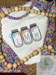 3 Mason jar sketch machine embroidery design