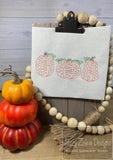 Pumpkin trio scribble machine embroidery design