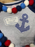 A little nauti shabby chic bean stitch appliqué machine embroidery design