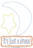 It's just a phase moon and star shabby chic bean stitch appliqué machine embroidery design