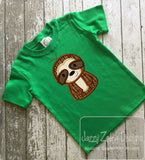 Sloth appliqué machine embroidery design