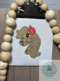 Horse with flower vintage stitch applique machine embroidery design