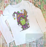 Halloween Kid Witch sketch machine embroidery design
