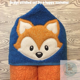 Fox head vintage stitch appliqué machine embroidery design