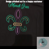 Fleur de lis Mardi Gras candle wick stitching machine embroidery design - Mardi Gras embroidery Design - instant download design