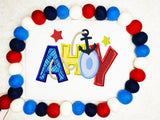 Ahoy Word applique machine embroidery design