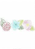 3 Flowers scribble machine embroidery design