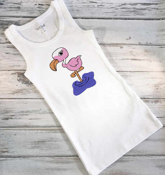 Flamingo Sketch Machine Embroidery Design