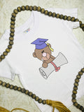Bear Graduation sketch machine embroidery design