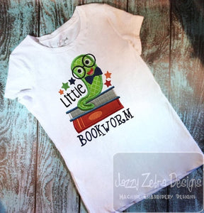 Little Bookworm appliqué machine embroidery design