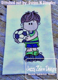 Soccer Player Sketch Machine Embroidery Design