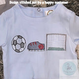 Trio Soccer Sketch Machine Embroidery Design