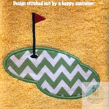 Golf Hole applique machine embroidery design