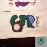 Baseball 5th birthday appliqué machine embroidery design