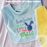 Handsome Little Wabbit saying Easter appliqué machine embroidery design
