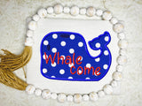 Whalecome saying Whale appliqué machine embroidery design