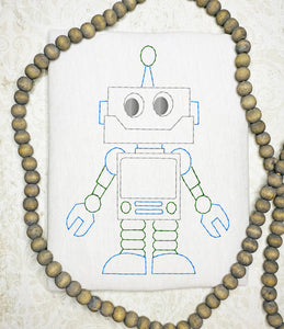 Retro Robot vintage stitch machine embroidery design