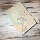 Easter Bunny holding Easter egg vintage stitch machine embroidery design