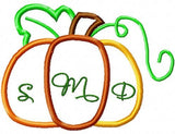 Fall Pumpkin applique machine embroidery design