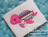 Sea Turtle vintage stitch appliqué machine embroidery design