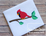 Red Bird Cardinal filled machine embroidery design