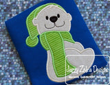 Polar Bear appliqué machine embroidery design