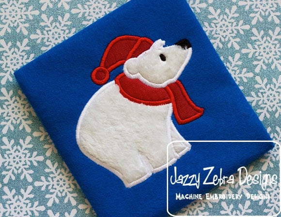 Polar Bear appliqué machine embroidery design