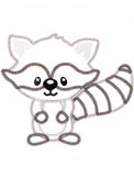 Raccoon vintage stitch appliqué machine embroidery design