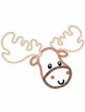 Moose Head vintage stitch appliqué machine embroidery design