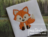 Fox vintage stitch appliqué machine embroidery design