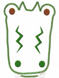 Alligator vintage stitch appliqué machine embroidery design