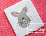 Bunny face vintage stitch appliqué machine embroidery design