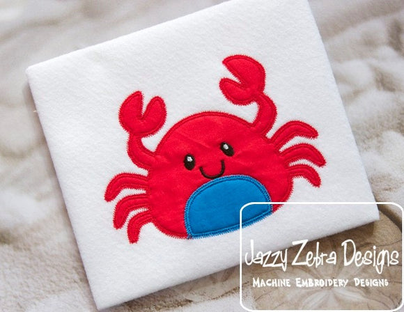 Crab vintage stitch appliqué machine embroidery design