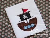 Pirate Ship appliqué machine embroidery design