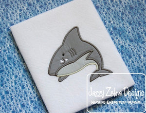 Shark appliqué machine embroidery design